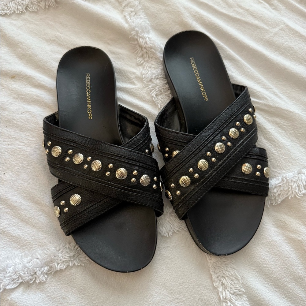 Rebecca Minkoff studded slide sandals